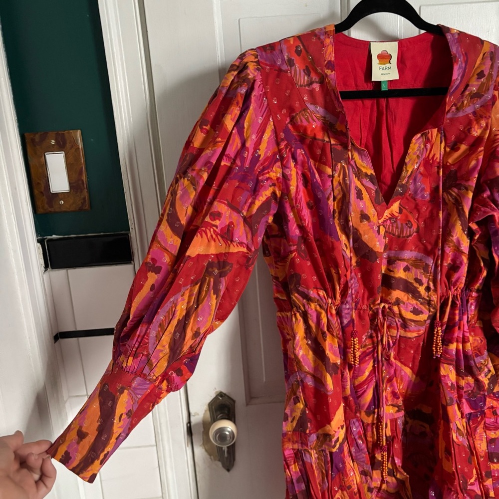 FARM Rio Red Multi-Color Mini Dress - Picture 3 of 14